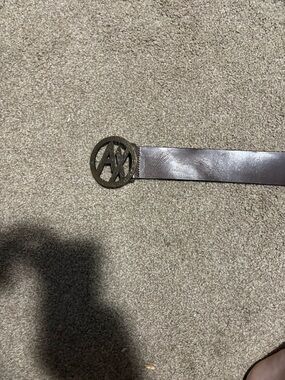 Armani Exchange round bronze logo belt. Size 38